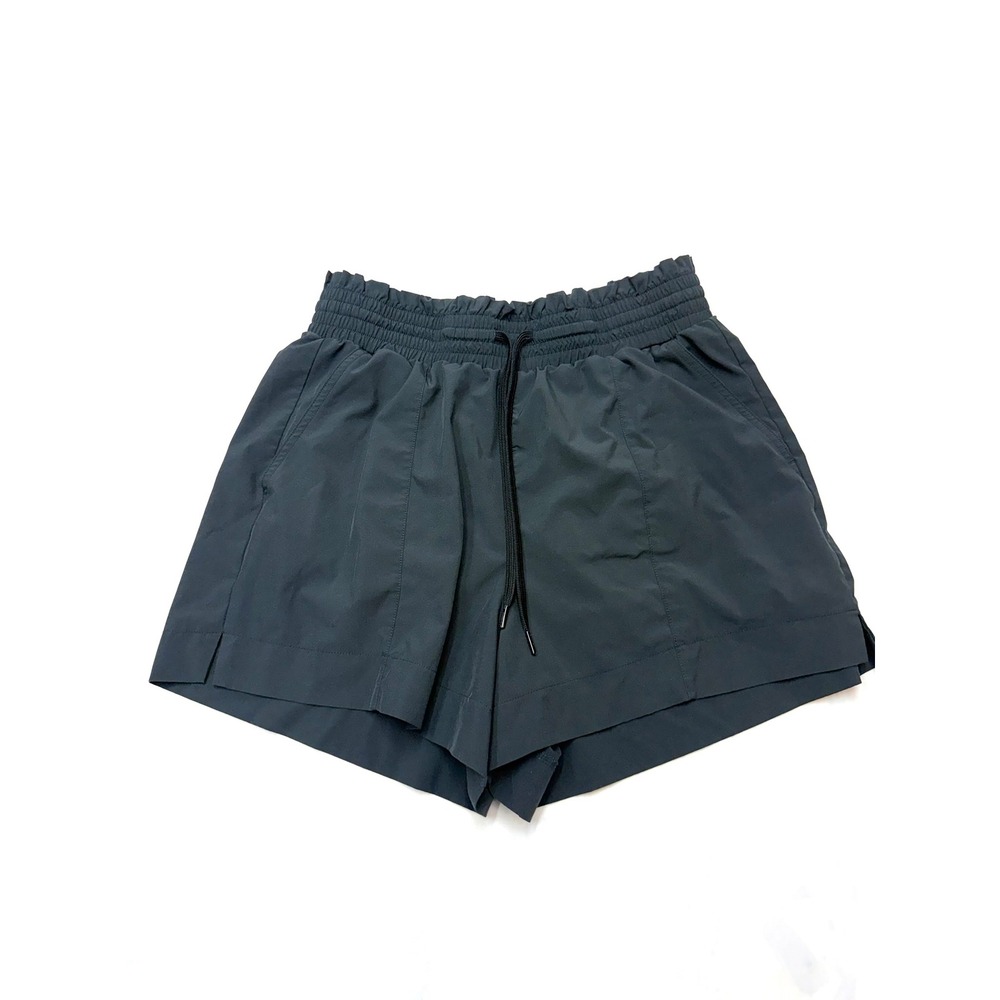 ABERCROMBIE & FITCH Womens Large Black Pull On High Waist Lightweight 4" Shorts
